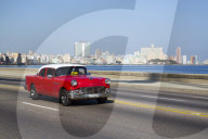Vintage 1956 Buick on the Malecon, Centro Habana, Havana, Cuba