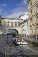 Tour Boat on the Moika River Canal, St Petersburg, UNESCO World Heritage Site, Russia
