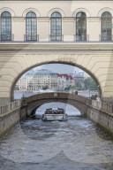 Tour Boat on the Moika River Canal, St Petersburg, UNESCO World Heritage Site, Russia