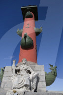 Marble Figure Represents the Neva River, Rostral Column, St Petersburg, UNESCO World Heritage Site, Russia