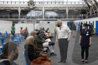 Prime minister Boris Johnson visits vaccine centre