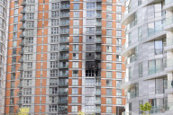 Residents angry after fire at east London high-rise with Grenfell-style panels at flats at New Providence Wharf in Tower Hamlets
