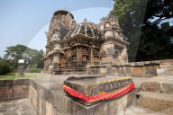 Muktesvara Temple, a 10th century Hindu temple dedicated to Lord Shiva, with Navagraha (nine planets) shrine in foreground
