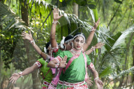 Young boys performimg Gotipua dance, the traditional folk dance of Odisha inspired by Hindu gods, Lords Jagannath and Krishna