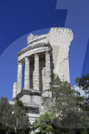 Roman Monument Trophy of Augustus or Trophy of the Alpes, La Turbie, Alpes-Maritimes, Cote d'Azur, Provence, France, Europe