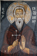 Fresco in Panagia tis Asinou byzantine church. St Sosomene.