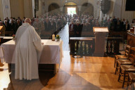 Saint-Nicolas de Veroce church. Catholic mass.