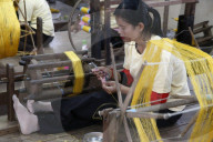 'Les artisans d'Angkor' silk workshop. Cambodia.