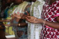 Sunday morning catholic mass. Prayer. Lome. Togo.