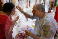 Jalaram Prathna hindu temple, Leicester. Diwali puja. United kingdom.
