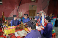Taoist ceremony in a temple. Ho chi Minh City. Vietnam.