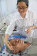 Vietnamese traditional medicine clinic. Acupuncture. Cu Chi. Vietnam.