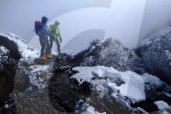 Reaching the crater rim of Mount Etna, Catania, Sicily, Italy, Europe