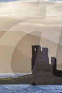 UK, Scotland, Highland, Sutherland, Lochinver, Loch Assynt, Ardvreck Castle