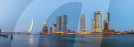 Netherlands, South Holland, Rotterdam, Erasmusbrug, Erasmus Bridge and Wilhelminakade 137, De Rotterdam, The Rotterdam Building