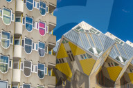 Netherlands, South Holland, Rotterdam, Cube houses (or Pole Houses or Tree Houses), Kubuswoningen