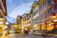 Dorfstrasse in Wengen, Jungfrau region, Bernese Oberland, Swiss Alps, Switzerland, Europe