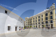View of Bullring of the Royal Cavalry of Ronda, Ronda, Andelusia, Spain, Europe
