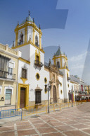 View of church Iglesia del Socorro, Plaza del Socorro, Ronda, Andalusia, Spain, Europe