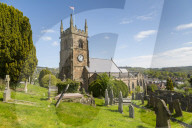 View of Matlock Parish Church in Springtime, Matlock Town, Derbyshire Dales, Derbyshire, England, UK, Europe