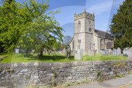 The Parish Church in Ashford in the water in Springtime, Derbyshire Dales, Derbyshire, England, UK, Europe