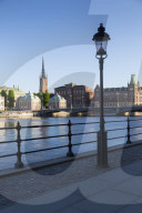 View of Riddarholmen Church from Gamla Stan, Riddarholmen, Stockholm, Sweden, Scandinavia, Europe