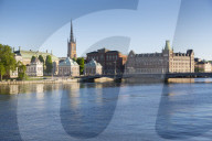 View of Riddarholmen Church from Gamla Stan, Riddarholmen, Stockholm, Sweden, Scandinavia, Europe