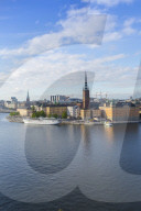 Riddarholmen Church and city skyline from Sodermalm, Stockholm, Sweden, Scandinavia, Europe