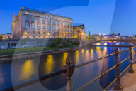 The Swedish Parliament Building at dusk, Helgeandsholmen, Stockholm, Sweden, Scandinavia, Europe