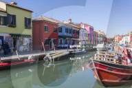Canal and Colourful Facades, Burano, Veneto, Italy, Europe