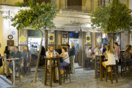 Tabanco Plateros at night, Jerez de la Frontera, Cadiz province, Andalucia, Spain, Europe