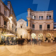 Basilica di San Martino at night, Centro Storico, Martina Franca, Puglia, Italy, Europe