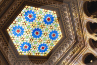 Stained glass window, Interior of VijeÄ‡nica, Old Town, Sarajevo, Bosnia & Hercegovina