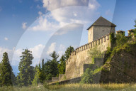 Austria, Salzburg, Monchsberg hill, Burgergarde fort and city walls