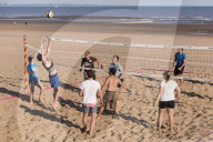 Beach volleyball, Swansea, Wales, UK