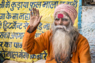 Sadhu, an Indian Holy Man in Varanasi, Uttar Pradesh, India