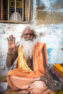Sadhu, an Indian Holy Man in Varanasi, Uttar Pradesh, India