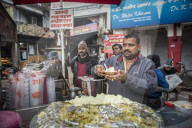 Malaiyo, a traditional sweet food of North India, Lucknow, Uttar Pradesh, India