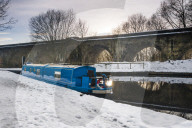 Chirk Aqueduct, Llangollen Canal across Cieriog Valley spanning England and Wales