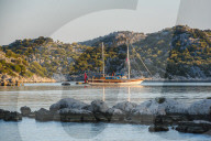 Gulet sailing boat cruise, Antalya Province, Lycia, Anatolia, Mediterranean, Turkey