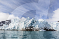 Monacobreen, Monaco Glacier, on the northeastern side of the island of Spitsbergen, Svalbard, Norway.