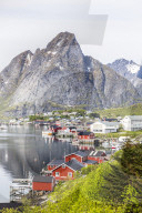 Picturesque view of the town of Reine, in the Lofoten Islands, Norway.
