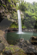 Motion blur image of a waterfall on Taveuni Island, Republic of Fiji.