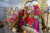 Views of the Nadi Hindu Temple, Viti Levu, Republic of Fiji.