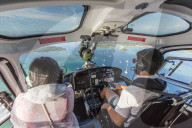 Aerial view of the Cloud surfing break at Tavarua, near Viti Levu, Republic of Fiji.