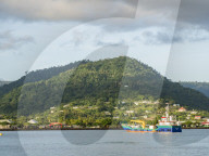 Apia Harbor on the island of Upolu, the second largest island in Samoa.