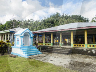 Meeting house in the town of Lufilufi on the island of Upolu, Samoa.