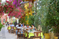 Restaurant in the Old Town of Nafplio, Argolis, The Peloponnese, Greece, Southern Europe