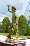 Gavroche statue, Ruh Ordo Cultural complex named after Kyrgyz writer Chinghiz Aitmatov, Issyk Kul lake, Cholpon-Ata, Kyrgyzstan