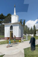 Chapel and Gautama Buddha, Cultural center Ruh Ordo named after Chinghiz Aitmatov,Issyk Kul lake,Cholpon-Ata,Kyrgyzstan